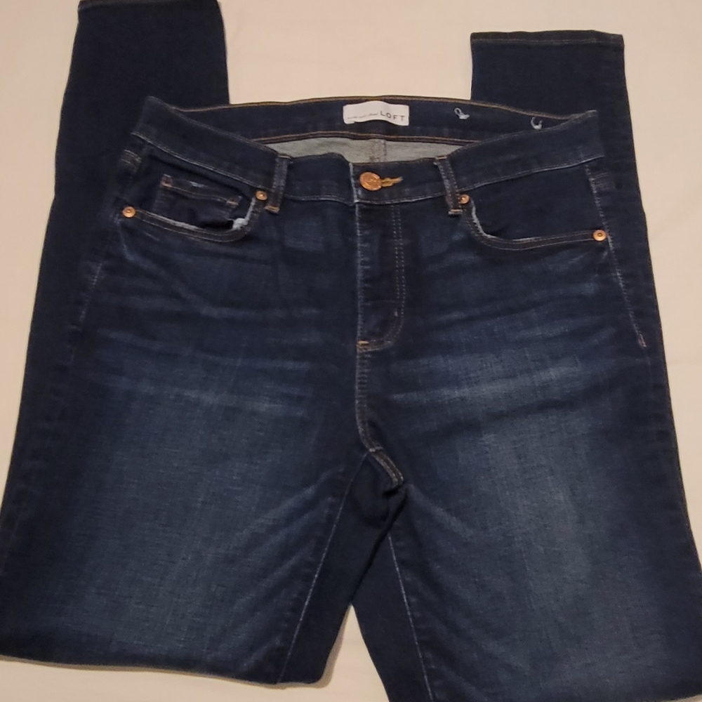 Ann Taylor Loft -High Rise Skinny Jeans in Classic Dark Indigo Wash $25